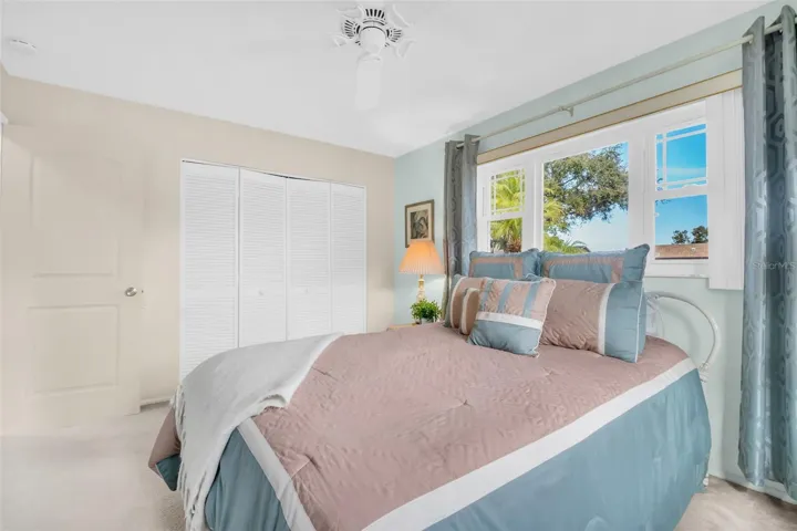 Gracious built-in closet space and perfectly located immediately adjacent to the updated bath~