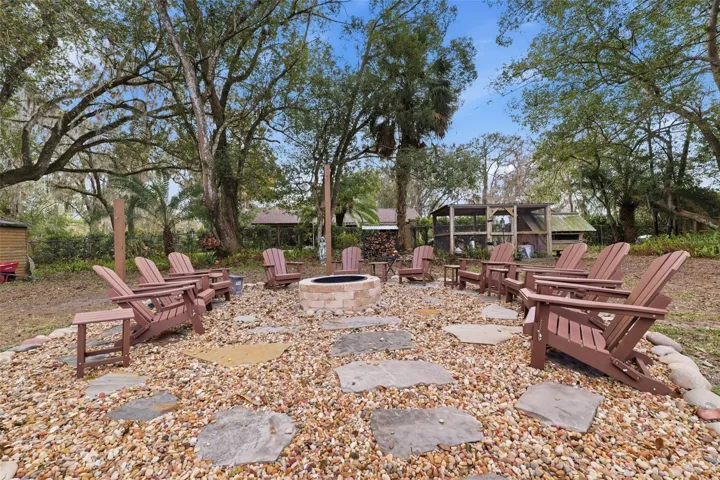 Rear Exterior- Fire Pit and Chicken Coop