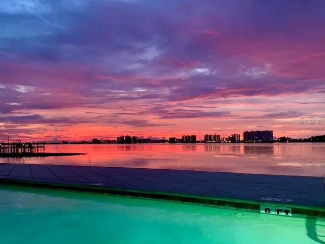 sunset view from pool