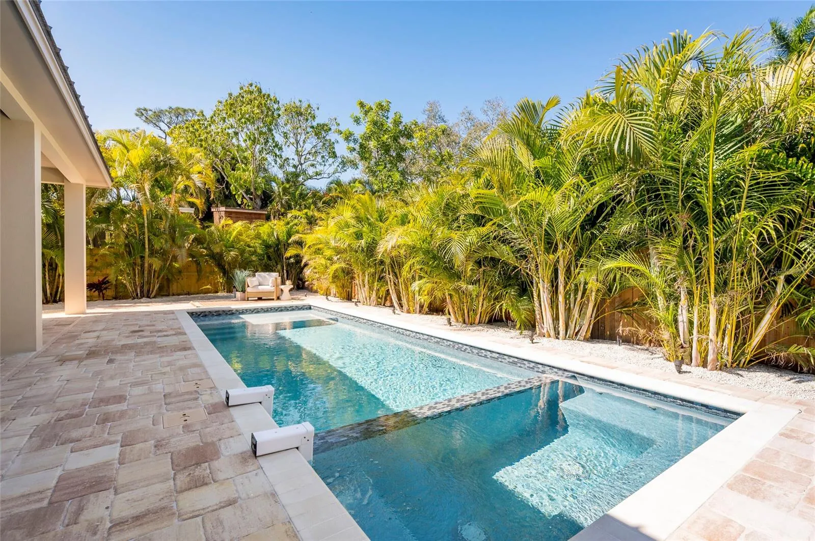 North westerly View of  pool and spa