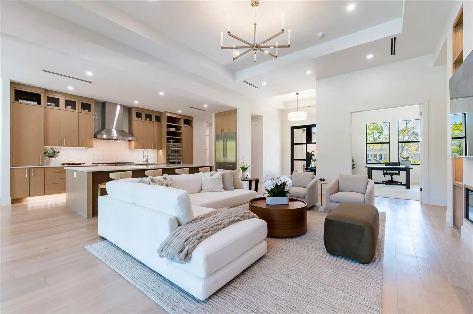 Great Room and view into office