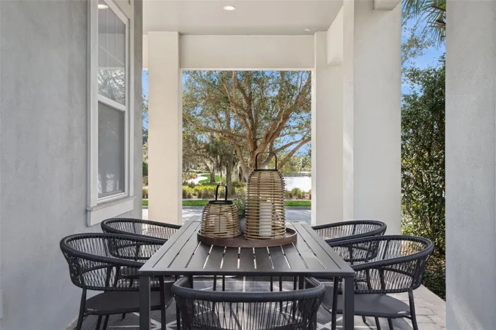 Plenty of room on the wraparound side porch for alfresco dining
