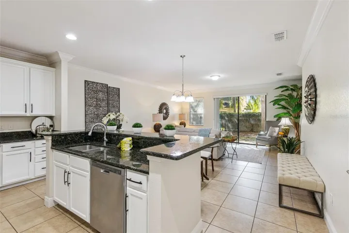 Open Floorplan with tiled floor