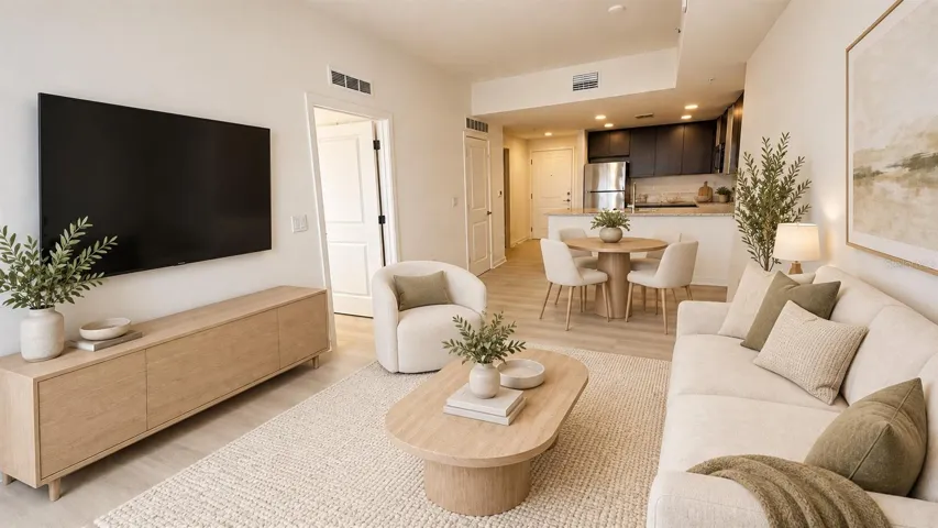 Living Room/ Dinning Room Combo 3D View