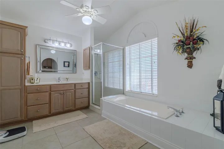 Remodeled Master Bathroom with Walk-in Shower and Soaking Tub