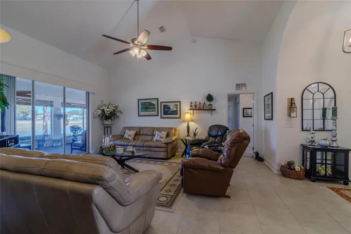 Living Room with Cathedral Ceilings