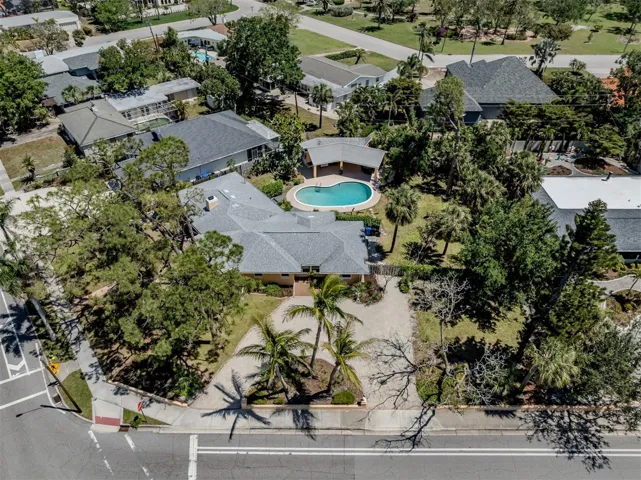 Drone shot of extra large two Island lot parcel on the corner of Harbor drive S. and Salerno