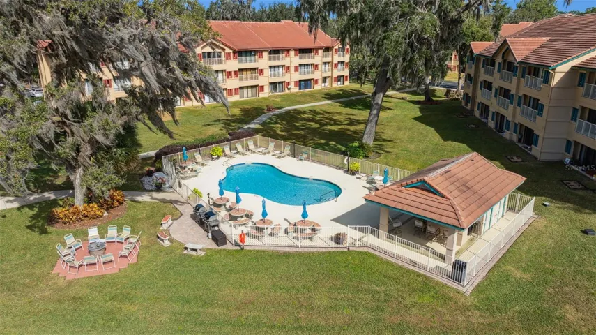 Aerial Of Community Swimming Pool