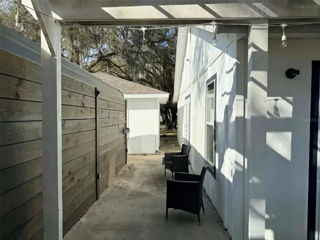 Between house and shed