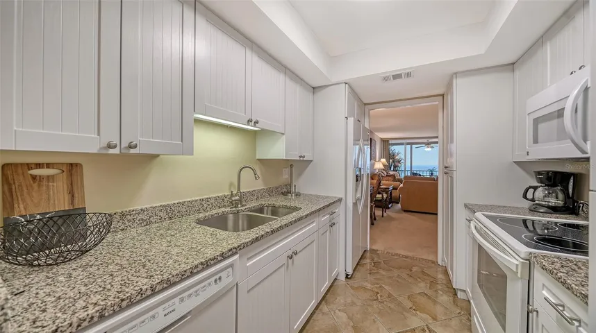 The kitchen is compact and functional...