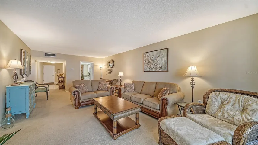 The living area is spacious and bright...