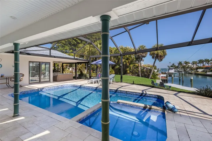 Stepping from Great Room to Pool Deck