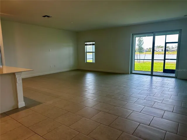 Great room with water views