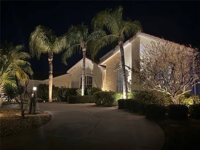 Beautiful landscape lighting around permiter of house