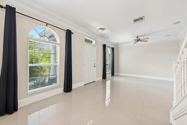 Open living and dining.