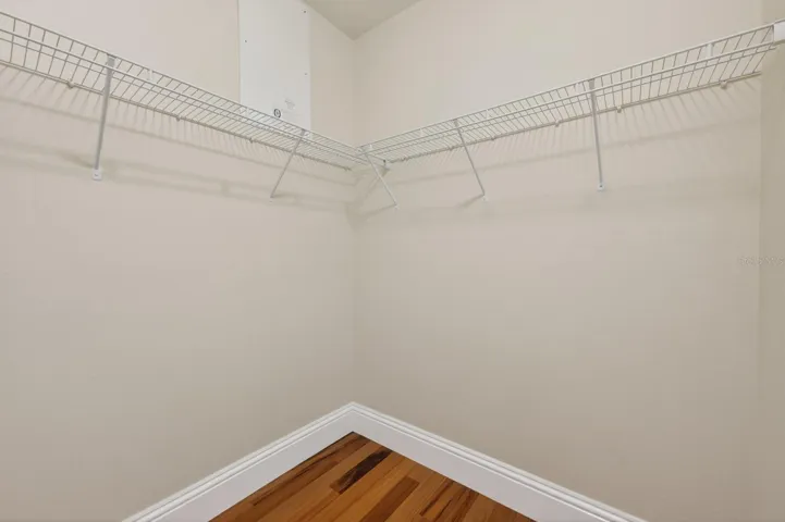 Primary suite walk-in closet.