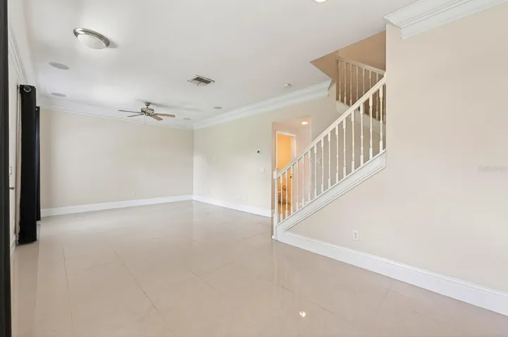 Open living and dining.