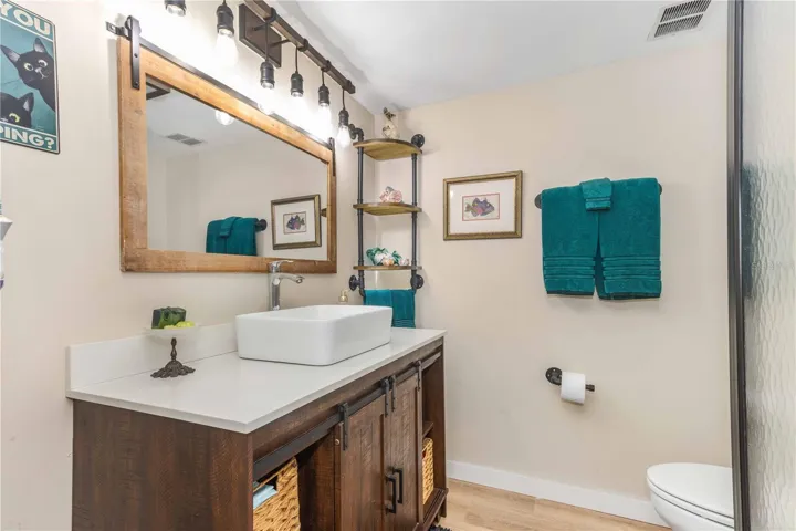 Hall bath with walk-in shower