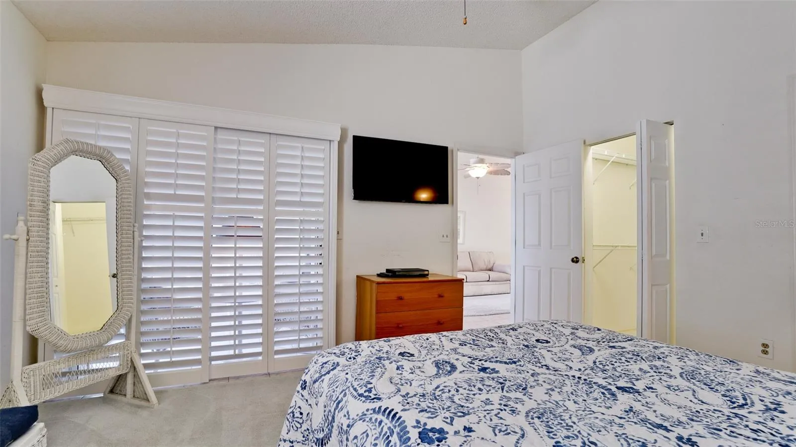 WHITE PLANTATION SHUTTERS ON SLIDER &amp; WINDOW
