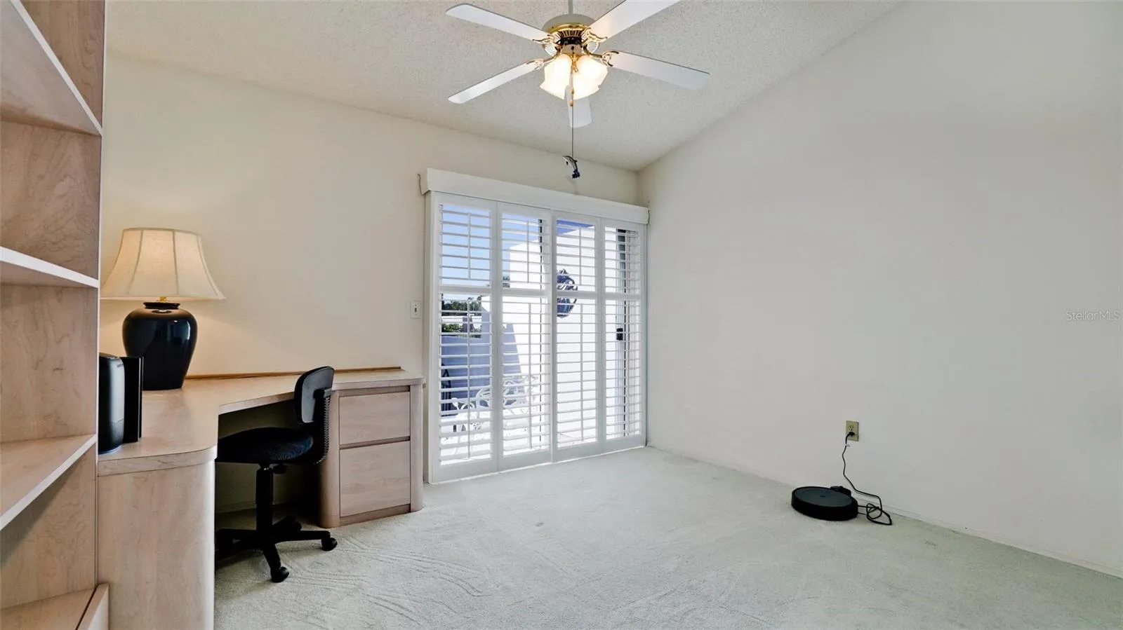 SECOND BEDROOM HAS OFFICE FURNITURE &amp; WHITE PLANTATION SHUTTERS