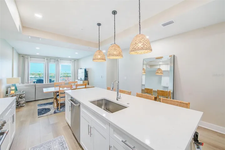 Open floor plan with gorgeous waterfront views