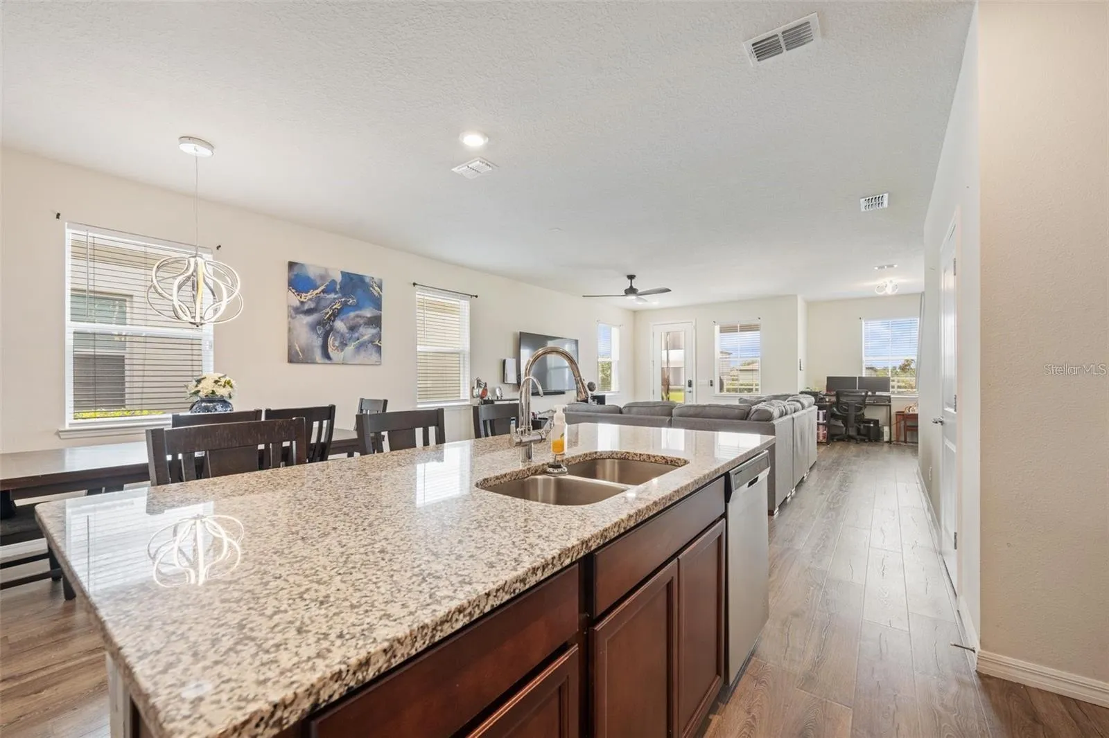 Dishwasher incorporated into the island as well to make cleaning very easy.
