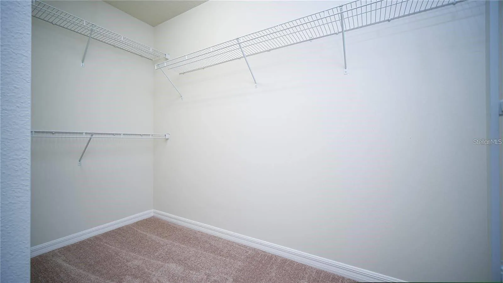 Primary walk-in closet with shelving