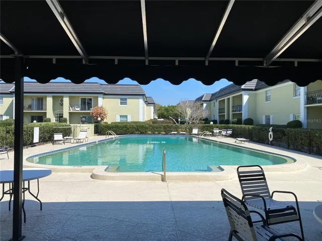 Pool with covered Seating Area