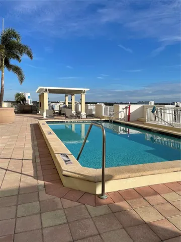 Pool deck with grilling areas