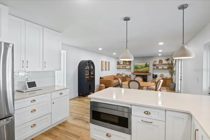 Kitchen overlooking dining