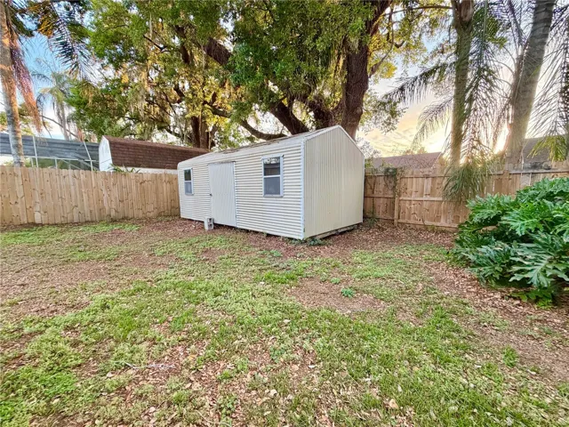The extra large shed has a lot of space.