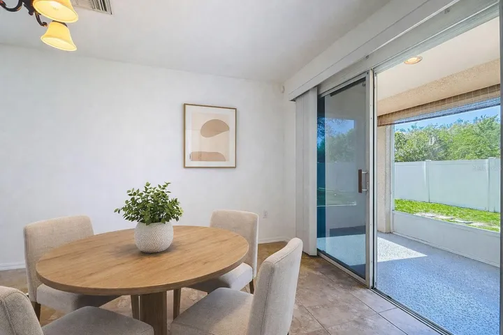 Dining area digitally staged