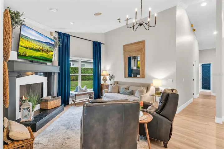 Living Room with Gas fireplace