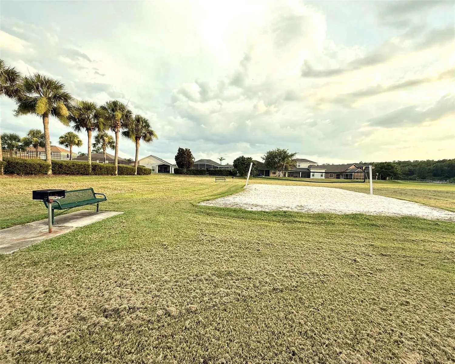 Volleyball field and barbecue grill
