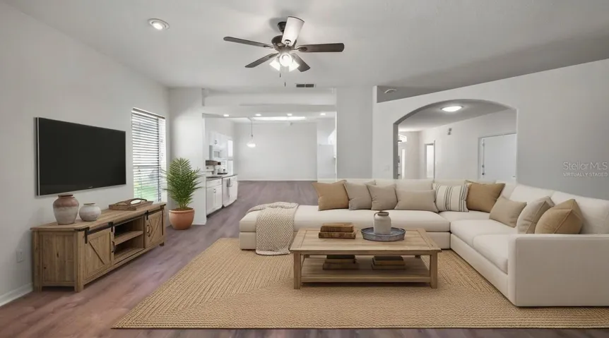 living room virtually staged