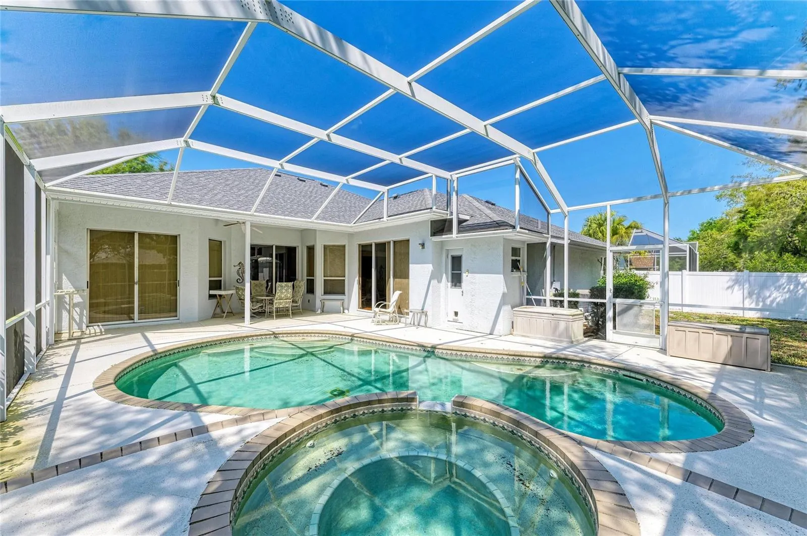 Pool with hot tub