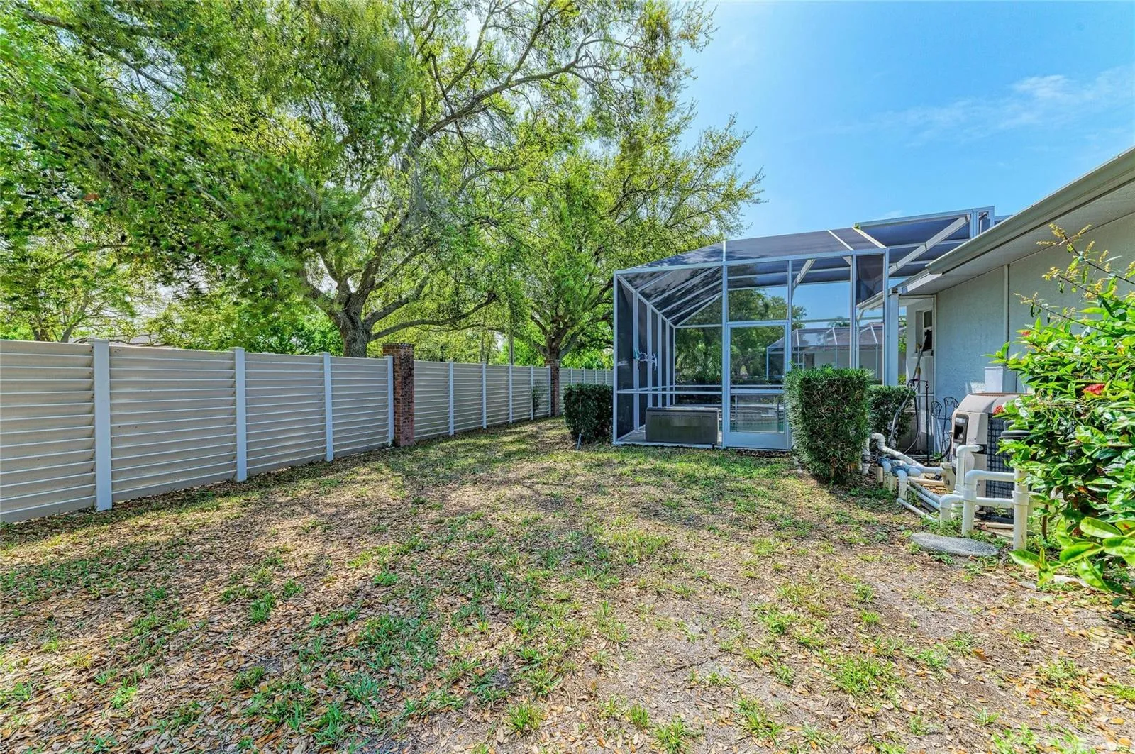 Back yard- pool equipment at right