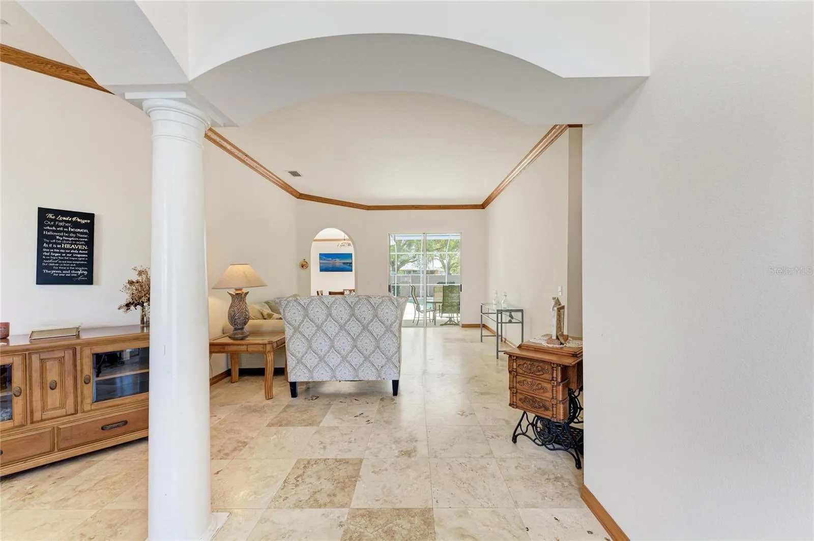 View from front door-Travertine Stone Floors