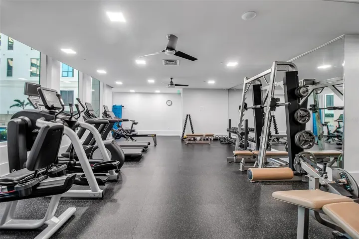 Expansive fitness center