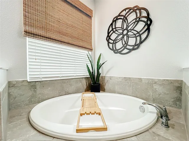 Garden tub in master bathroom.