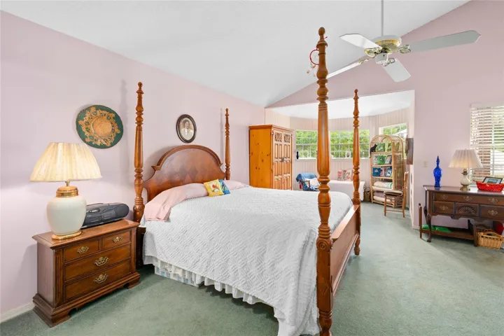 Owner's retreat with volume ceiling