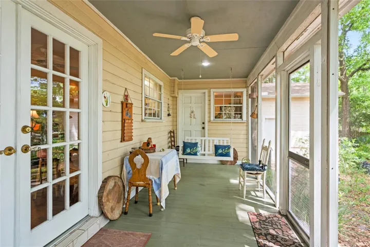 Covered and screened back porch