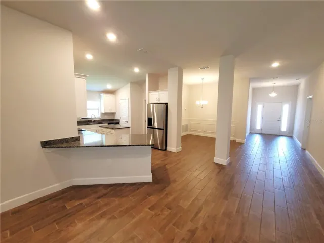Open to the kitchen