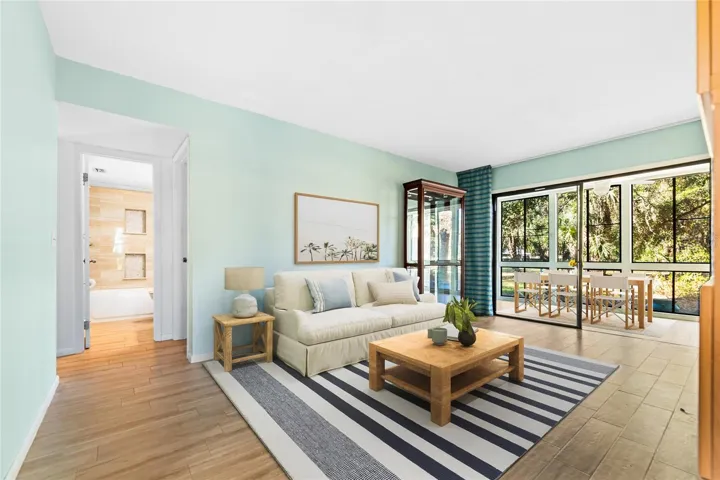 Living room/Virtually staged