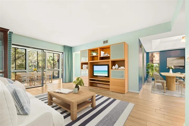 Living Room/view of dining room/Virtually staged