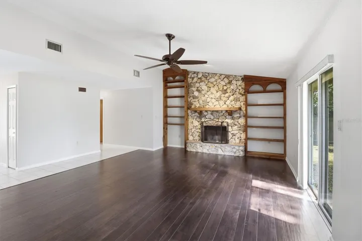 Beautiful stone fireplace