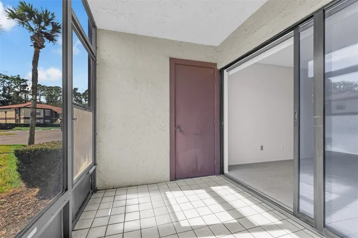 Patio with storage closet