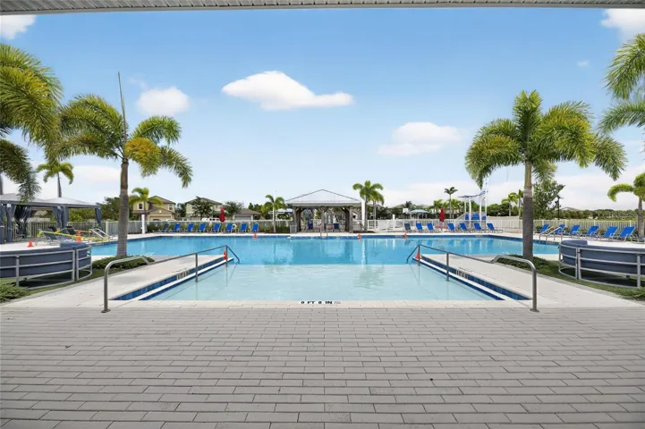 Resort Style pool with cabanas and loungers
