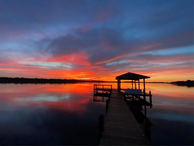 Spectacular sunset and dock