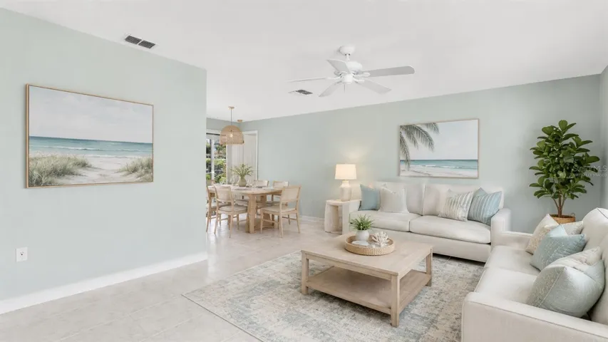 Living Room virtually staged to reflect full potential of property